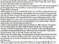 obituary Edie's obit ran on September 29th,2011 in the Lakeland Ledger in Lakeland, Florida